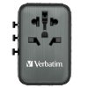 Verbatim Adapter podróżny EU/UK/US GaN2xUSB-A/2xUSB-C PD 65W UTA-05 czarny/black 32120